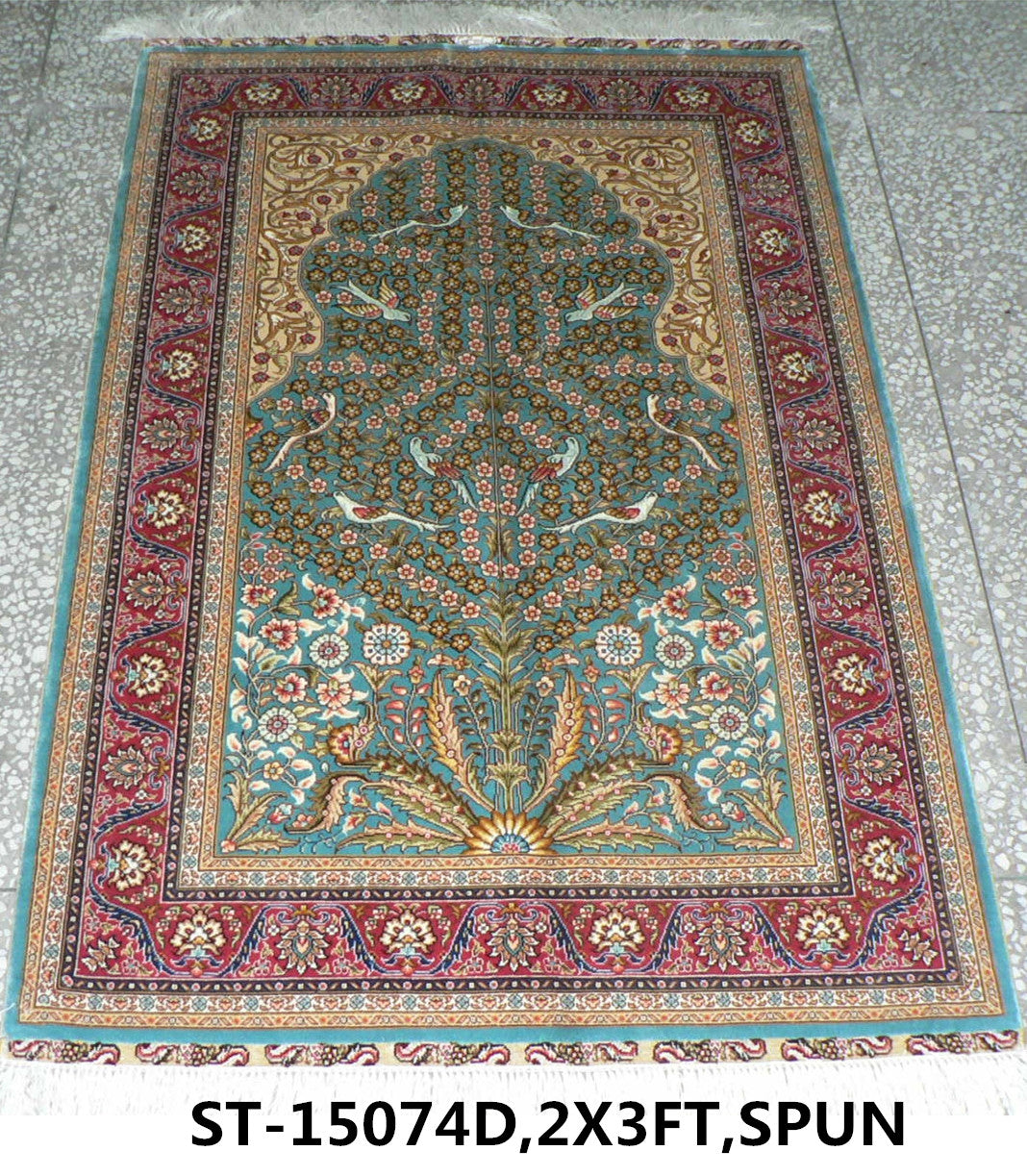blends spun silk yarn carpet