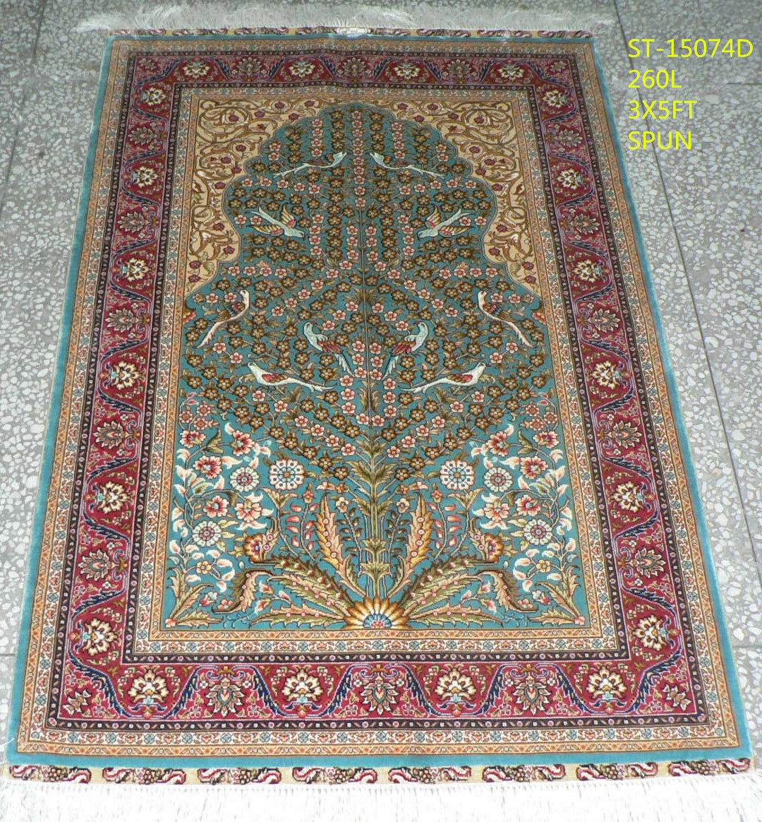 blends spun silk yarn carpet