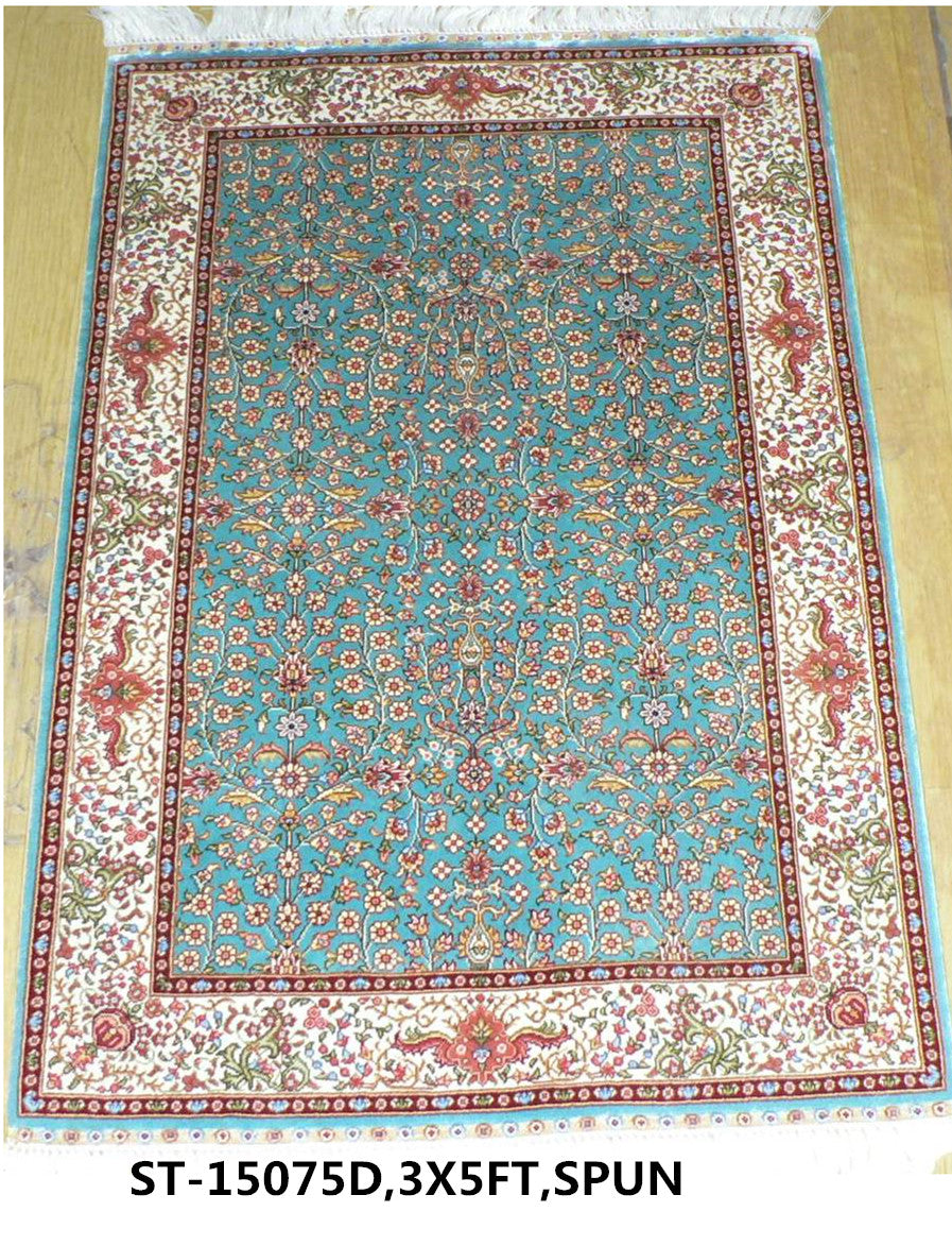 blends spun silk yarn carpet