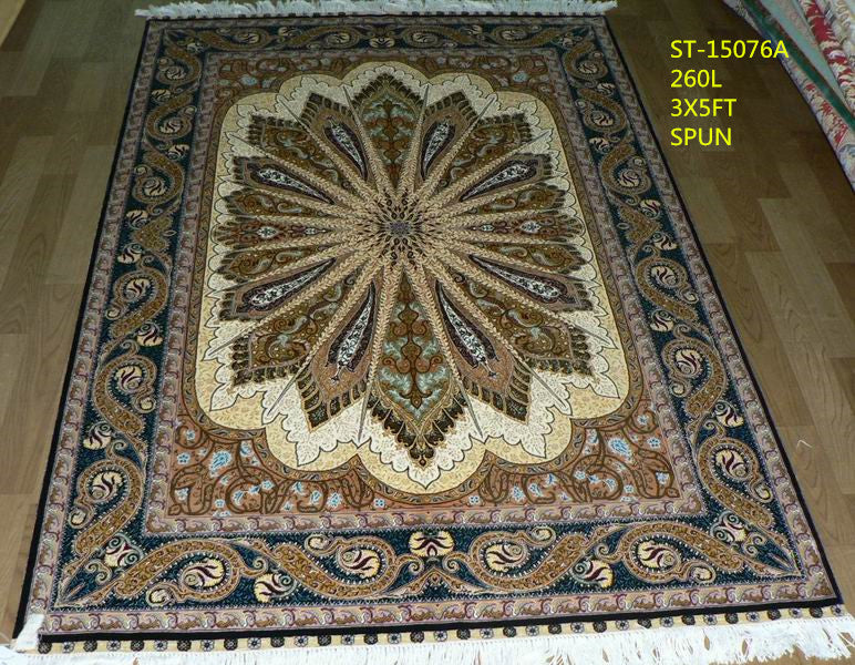 blends spun silk yarn carpet