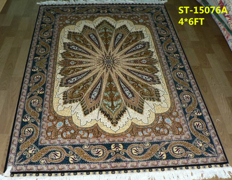 blends spun silk yarn carpet