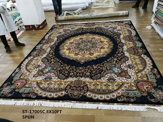 blends spun silk yarn carpet