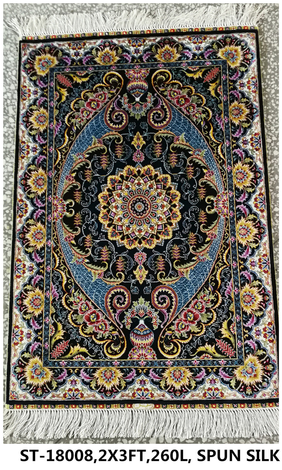 blends spun silk yarn carpet